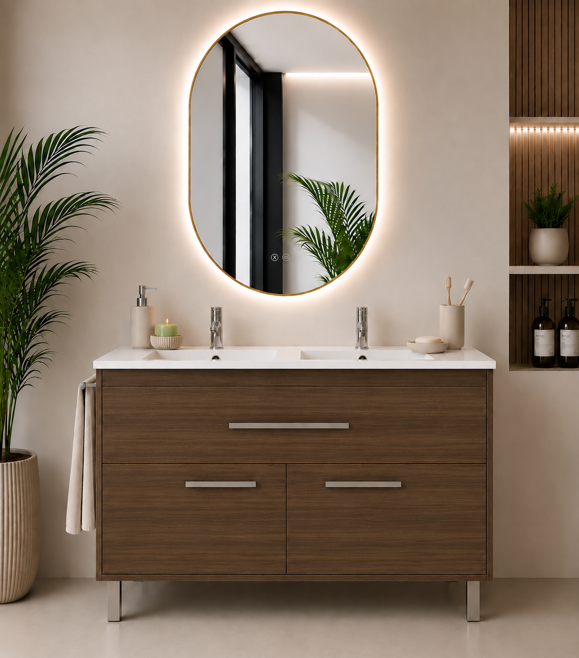 Mueble de baño Bahía con lavabo, cajón y 2 puertas