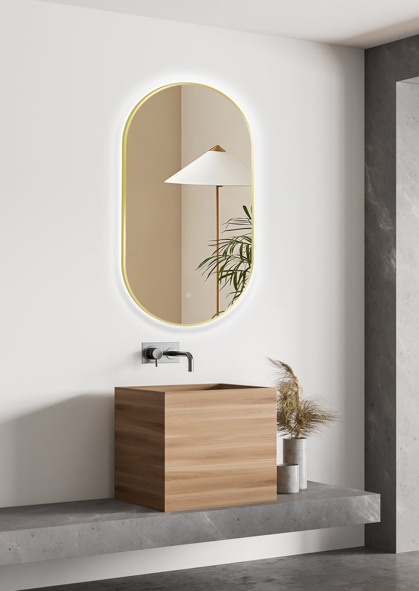 Selene Black LED Mirror